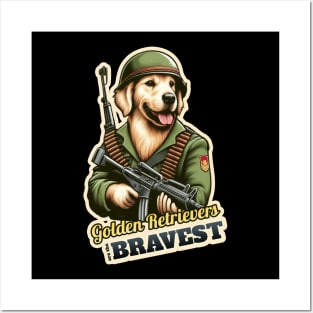 Golden Retriever Soldier 2 Posters and Art